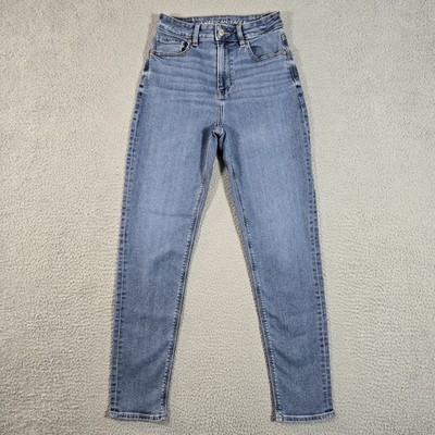 American Eagle Jeans Women 2 24x29.5 Blue Mom High Taper Medium Wash Stretch