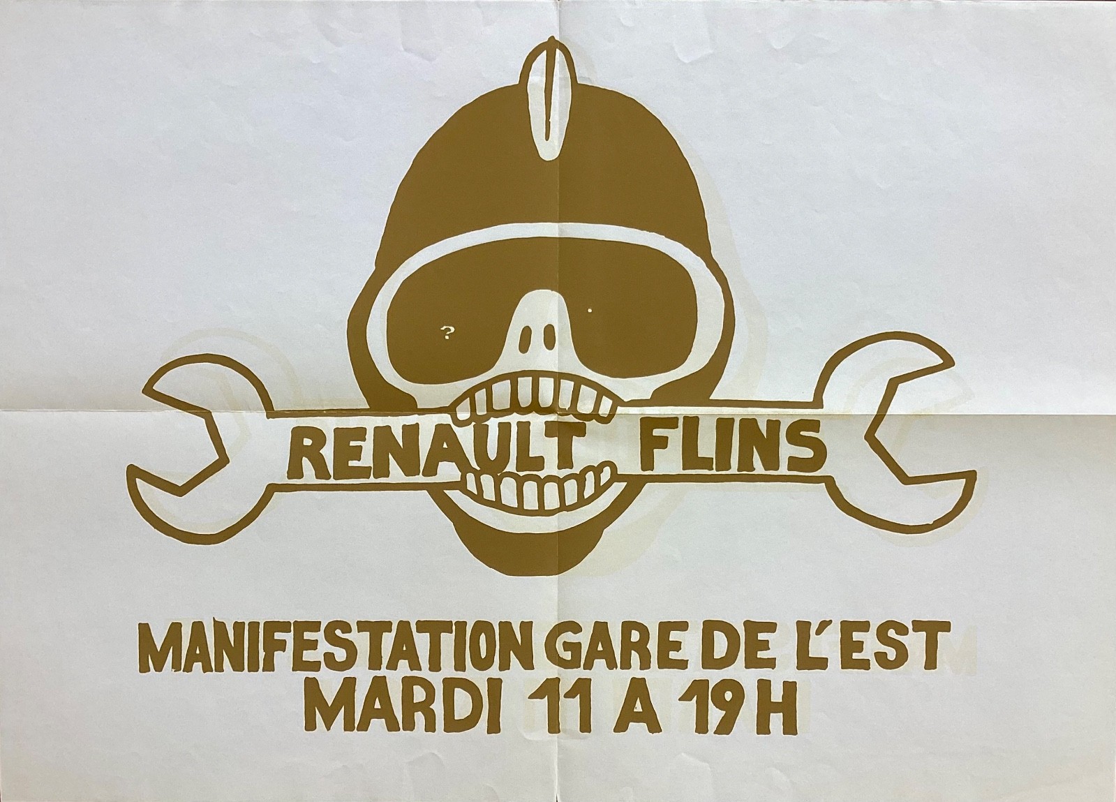 "RENAULT FLINS" MANIFESTATION GARE DE.., 1968,  SERIGRAPHY, Political Poster.