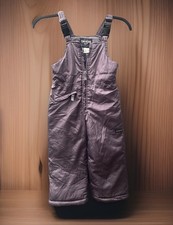 OshKosh B'gosh Snow Bib Pants Toddler 3T Gray Insulated Winter Overalls Zippers