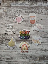 Mental health awareness stickers anxiety positivity self love care Lot Of 8
