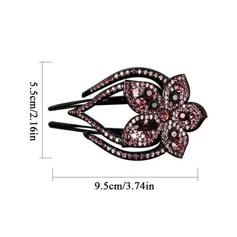Grampo de cabelo feminino de strass clipe de bico de pato brilhante garras de cabelo acessórios de aderência - Imagem 2 de 4
