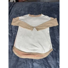 Smartwool Cream Beige Merino Wool Blend Long Sleeve Tunic Top Womens XS