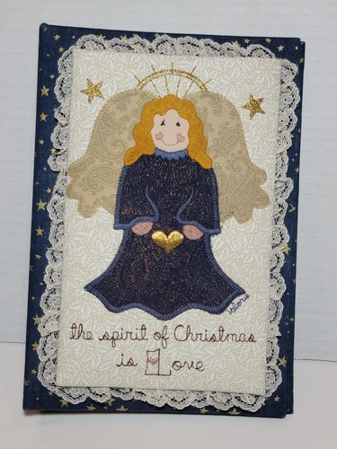 Valorie's Folk Art Fabric Bound Photo Album Christmas Angel Holds 60 (5" X 3.5") - Afbeelding 1 van 4