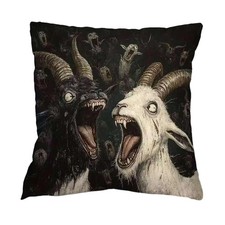 Screaming Goats Pillow Cover 45x45cm Novelty Crazy Animal Throw Pillow Case
