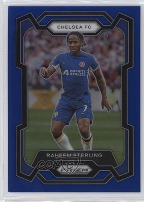 2023-24 Panini Prizm Premier League Blue Prizm 27/299 Raheem Sterling #184 zd2
