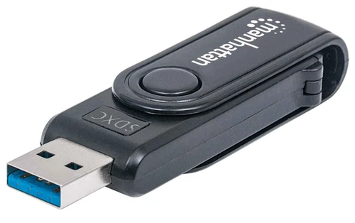 Manhattan USB-A Mini Multi-Card Reader/Writer, 5 Gbps (USB 3.2 Gen1 aka USB 3.0)