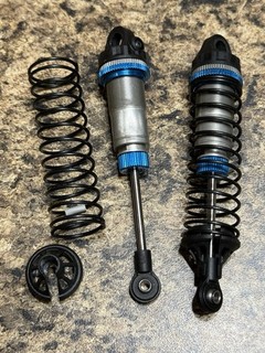 Team Associated RC10 B6D Rear Shocks Silver Shafts #4 USED