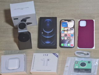 Unlocked Apple iPhone 12 Pro Max Pacific Blue 128GB Storage 92% Battery Extras