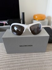 Balenciaga Oversized Shield Sunglasses White Black Tinted Lenses Women