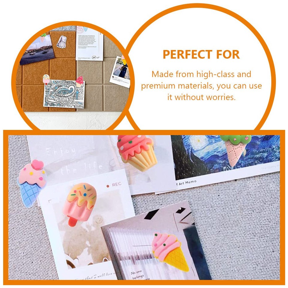 15 Pcs Ice Cream Shaped Thumbtack Travel Map Tacks Push Pins Small ...