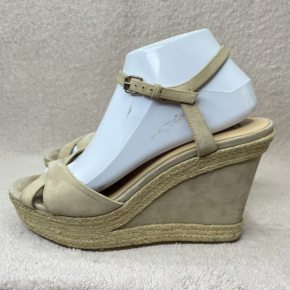 Badgley Mischka Alpargata Cuero Nobuck Cuñas-Tostado/Beige-Mujer 9-Formal-Novia Foto 4 de 4