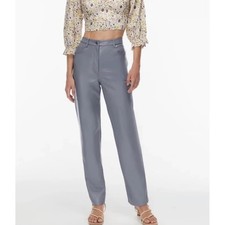 Wilfred Aritzia The Melina Pants Gray Vegan Faux Leather Straight Leg Size S