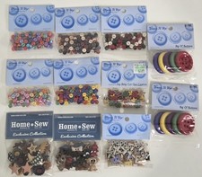 Lot of 11 Dress It Up  Home Sew Craft Buttons Novelty Shapes Wood Charms Set