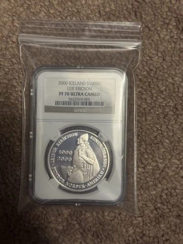 2000 Iceland Leif Ericson United States Mint Commemorative PF70 NGC