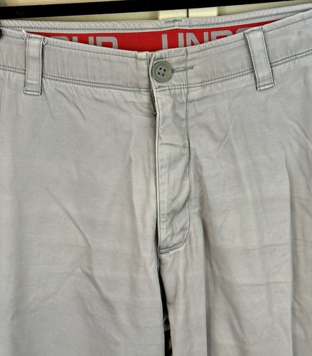 UNDER ARMOUR Mens 36X32 Gray Casual Pants Flat Front Loose Cotton Spandex - Bild 2 von 9
