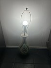 VINTAGE MID CENTURY Unique TEXTURED TABLE LAMP Works Signed Plaster? Chalkware? — photo 4
