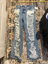 Good American The Khloe High-Rise Distressed Straight Leg Jeans