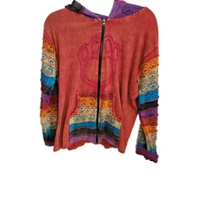 Greater Good Network Multi-color Lonsleeved Hoodie L/XL 2 Front Pockets Full Zip