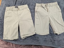 2 Children  s Place Boys Gray Chino Shorts Size 10 Adjustable Waist