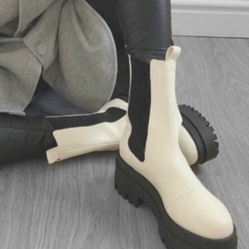 H\u0026M Chunky Platform Chelsea Ankle Boot 