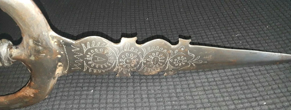 Cuchillo Antiguo Hindú India Tigre Espada Cuerno Mango Daga Símbolo Sagrado Foto 3 de 3
