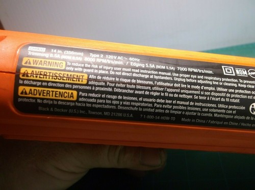 90592222 & 90592223 Handle Assy Off A GH900 Black & Decker 6.5 Amp 14" Trimmer - Picture 4 of 4