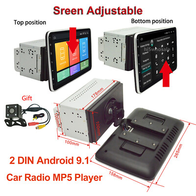  2 Din 10.1'' Android 10.1 Car Radio GPS Navigation Adjustable Screen Mirror Link