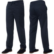 Mens Rugby Trousers Elasticated Waist Work Casual Smart Pants All Sizes W30 – 60