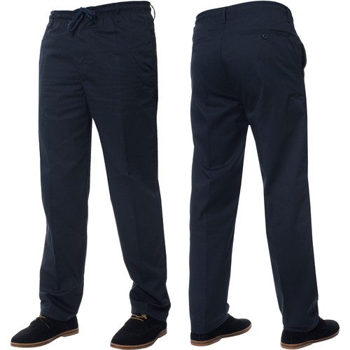 Pantalones de rugby para hombre cintura elástica trabajo informales pantalones inteligentes todas las tallas W32-60 - Imagen 20 de 24