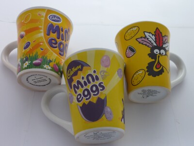 3 x Cadbury's Mini Eier Sammlerbecher Konvolut Schokolade Werbung Werbe