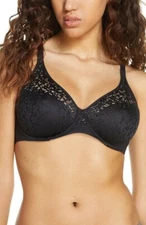 New  CHANTELLE 13F1 Lined Underwire Bra Size 32C Black