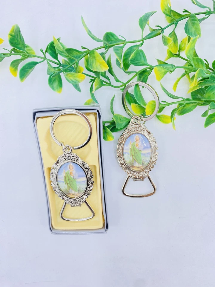 24 Favores de Bautismo 12 Rosarios 12 Llavero San Judas Recuerdos de Bautizo/Comunión Foto 2 de 4