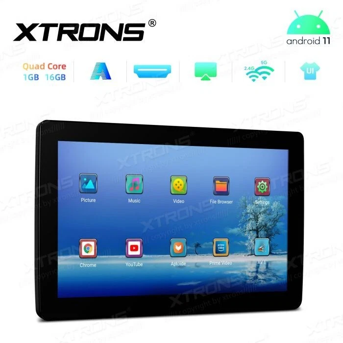 MONITOR POGGIATESTA ANDROID 11 SINGOLO 11.6 POLLICI HD NERO HDMI DIGITALE XTRONS - Immagine 4 di 4