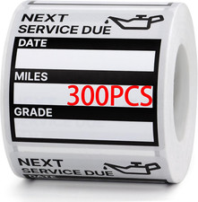 For Oil Change Stickers Vinyl 300 Pcs 2  X 2  Service Black Stickers, Next Servic