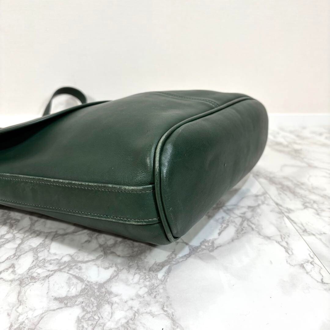 美品 Vintage COACH ショルダーバッグ 4115 グリーン Extremely Rare Made In USA Old Coach 4115 Shoulder Bag Dark
