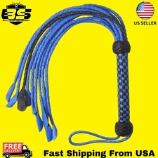 9 Tails Real Leather Flogger-Dual Color Flogging Whips for Horse Riding & BDSM