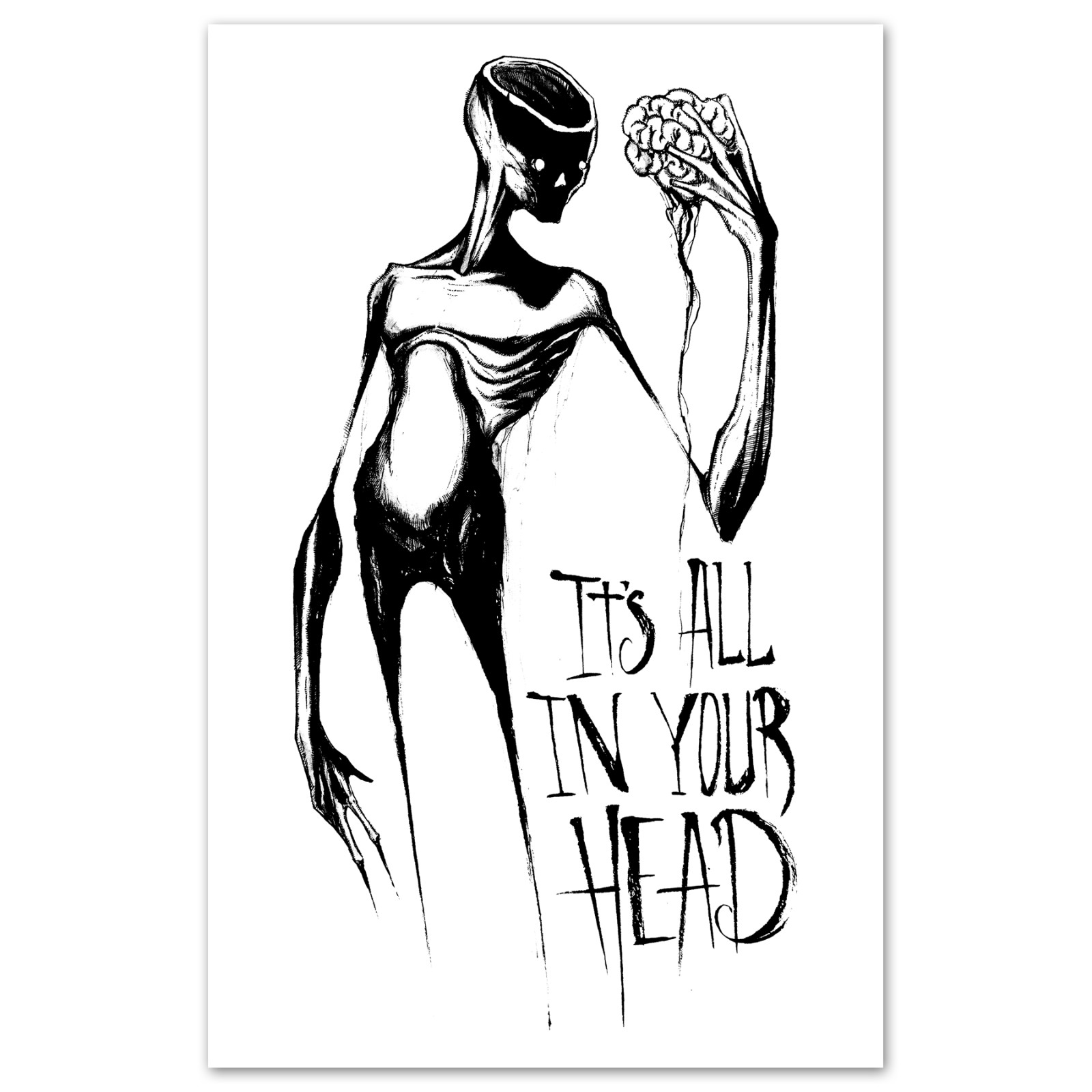 Art Print, It's All In Your Head Art Print, Shawn Coss Original Artwork Poster