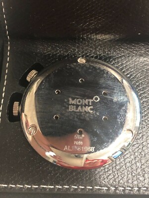 Montblanc Travel Alarm Clock 7056 with Black Leather case/Box | eBay