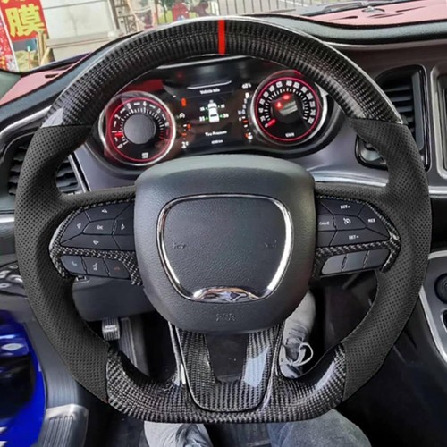 Volante de fibra de carbono para Dodge Charger/Challenger SXT/GT/RT 2015-22 2023 - Imagen 4 de 6