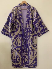 Summer Hand Embroidered Cotton Canvas Long Kimono For Summer | Floral Shrug