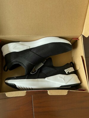 BNIB PUMA Chroma women's slip on athletic shoes, Black, 377441, Soft Foam