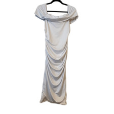 Soho Chic Ruched Short Sleeve Bodycon Dress White Medium