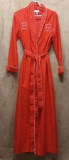 Vintage JCPenney Misses Long Bath Robe Crescent Moon Holiday Red Size Medium