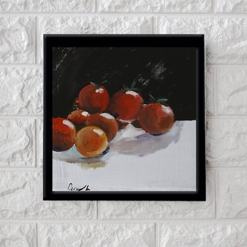 Bodegón de tomates firmado por Natalie Demenko pintura al óleo UCRANIA 8X8 - Imagen 11 de 12