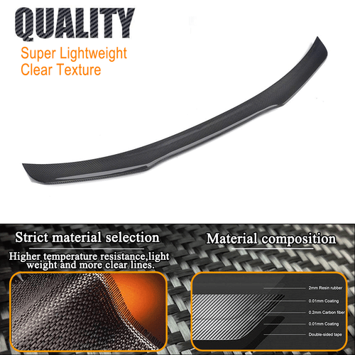 Fit For Ford Mustang 2015-18 REAL Carbon Fiber Rear Trunk Boot Spoiler Wing Lip - Picture 6 of 10