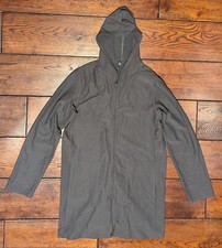 EILEEN FISHER Jacket Gray Hooded Full Zip Long Tail Stretch USA Made Petite PM