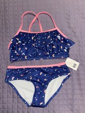 NWT Gymboree Girls Navy Popsicles 2 Piece Swimsuit Size Large 10/12 UPF 50 Cute