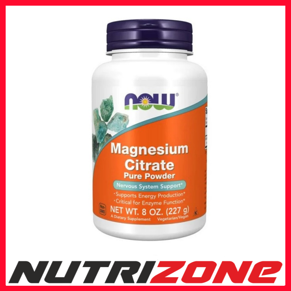 NOW Foods Magnesium Citrate Pure Powder Energy & Nervous System Health 227 grams