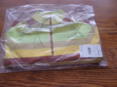 Free People Rip Tide Zip Mock Top - Green Lemon Combo - Size XS