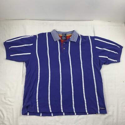 Vintage Catalina Polo Shirt Adult Large Blue Striped Sports